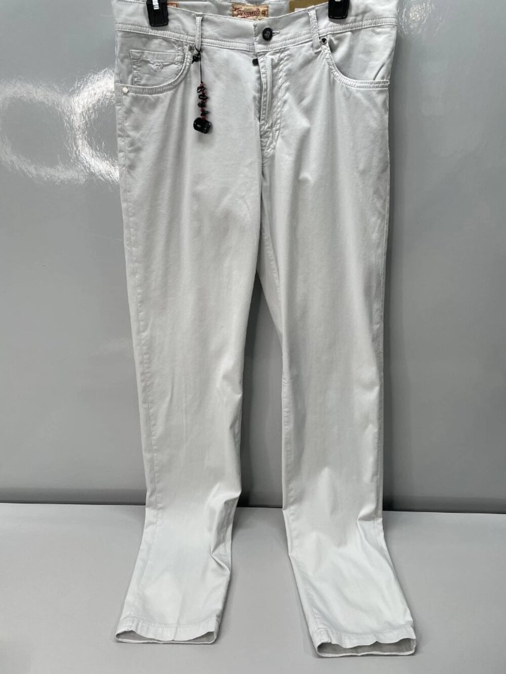 Marco Pescarolo Mens Pants Light Grey Size US 34/ IT 50 Cotton Silk Tapered Leg